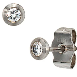3,7mm Solitär Ohrstecker Stecker Diamant 0.1Ct W/SI Brillant 950 Platin Damen