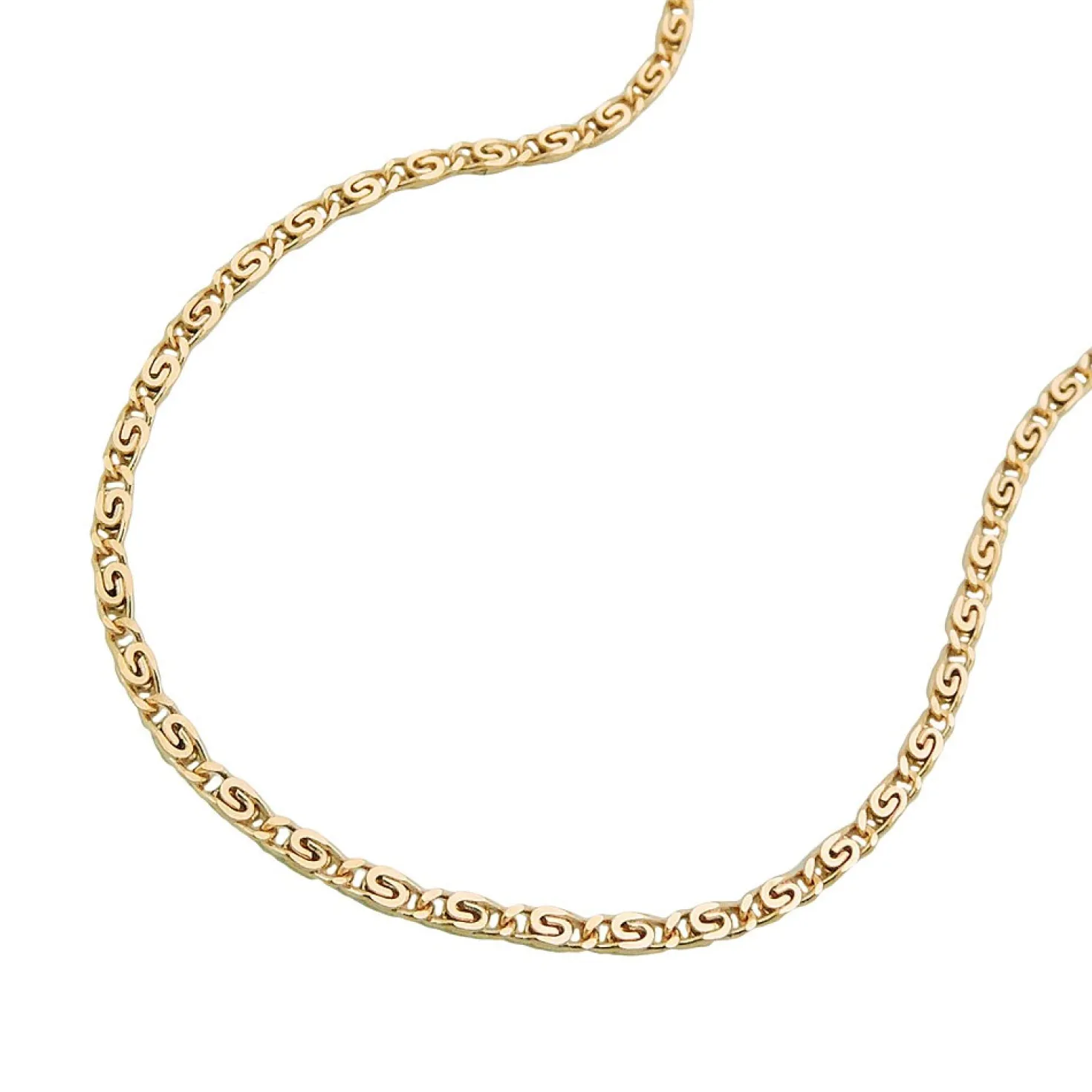 1,2mm S-Panzer Kette Halskette Collier aus 585 Gold Gelbgold, 45cm