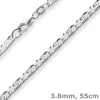 3,8mm S-Panzerkette Silberkette Collier Halskette aus 925 Silber 55cm