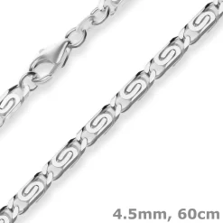 4,5mm S-Panzerkette Silberkette Collier Halskette aus 925 Silber 60cm