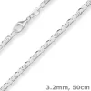 3,2mm S-Panzerkette Silberkette Collier Halskette aus 925 Silber 50cm