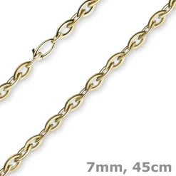 7mm Spitz-Anker-Kette aus 585 Gold Gelbgold 45cm Halsschmuck Collier Halskette