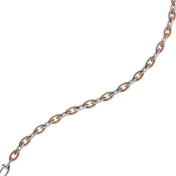 7,5mm Spitzanker Kette Collier aus 585 Gold Weißgold & Rosegold, 45cm