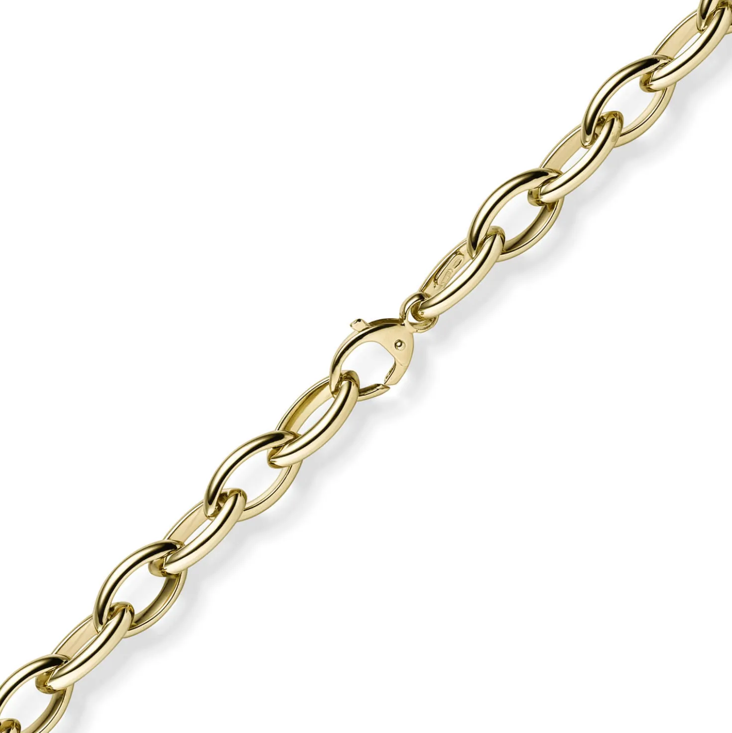 11mm spitz-oval Kette Halskette Collier aus 585 Gold Gelbgold 50cm