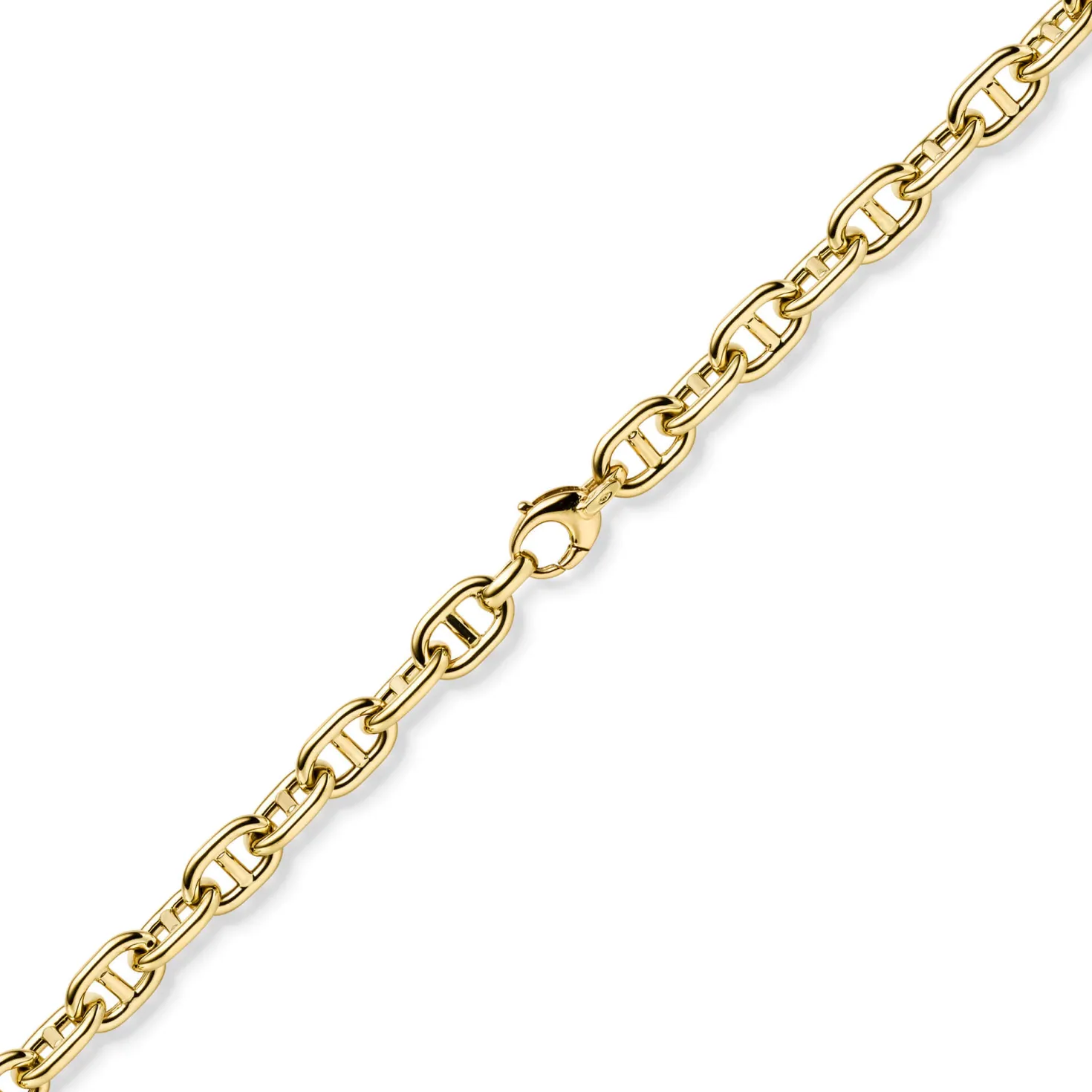 8mm Steg-Anker Kette Halskette Collier aus 585 Gold Gelbgold 50cm