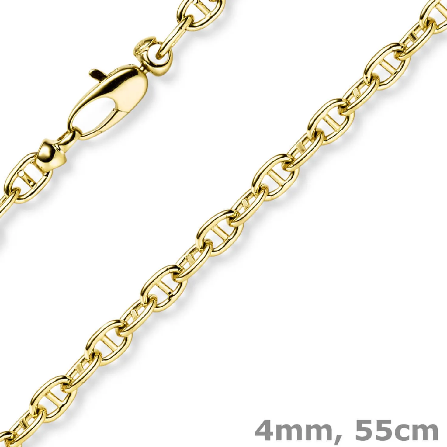4mm Steg-Ankerkette Kette Collier Halskette aus 585 Gold Gelbgold 55cm
