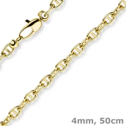 4mm Steg-Ankerkette Kette Collier Halskette aus 585 Gold Gelbgold 50cm