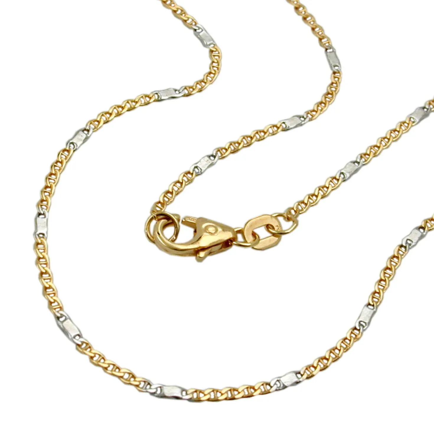 1,4mm Stegpanzer Kette Halskette Collier aus 585 Gold Gelbgold, 45cm