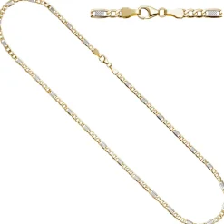 3,7mm Steg-Panzerkette Kette Halskette Collier 333 Gelbgold Gold 45cm