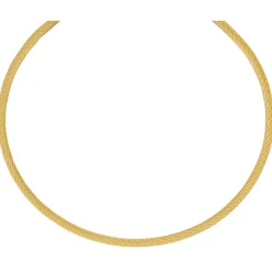 3mm Strickcollier Kette Halsreif, 585 Gold Gelbgold, 42cm, Damen