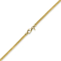 3mm Strickcollier Kette Halsreif, 585 Gold Gelbgold, 42cm, Damen