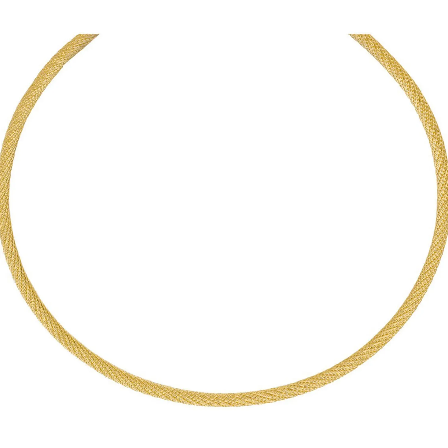 3mm Strickcollier Kette Halsreif 750 Gold Gelbgold 42cm Damen Goldkette
