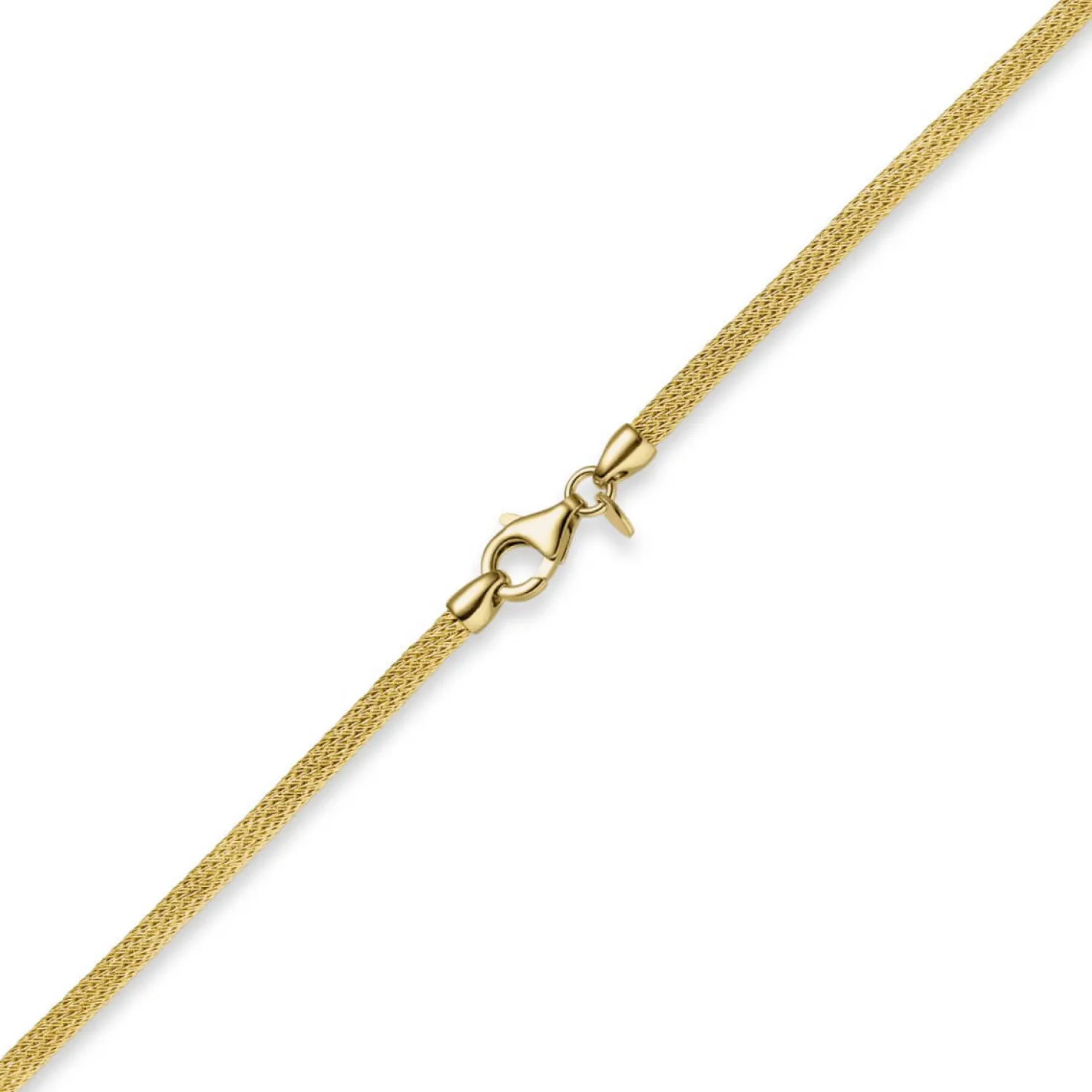 3mm Strickcollier Kette Halsreif 750 Gold Gelbgold 42cm Damen Goldkette