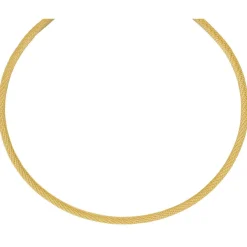3mm Strickcollier Kette Halsreif 750 Gold Gelbgold 45cm Damen Goldkette