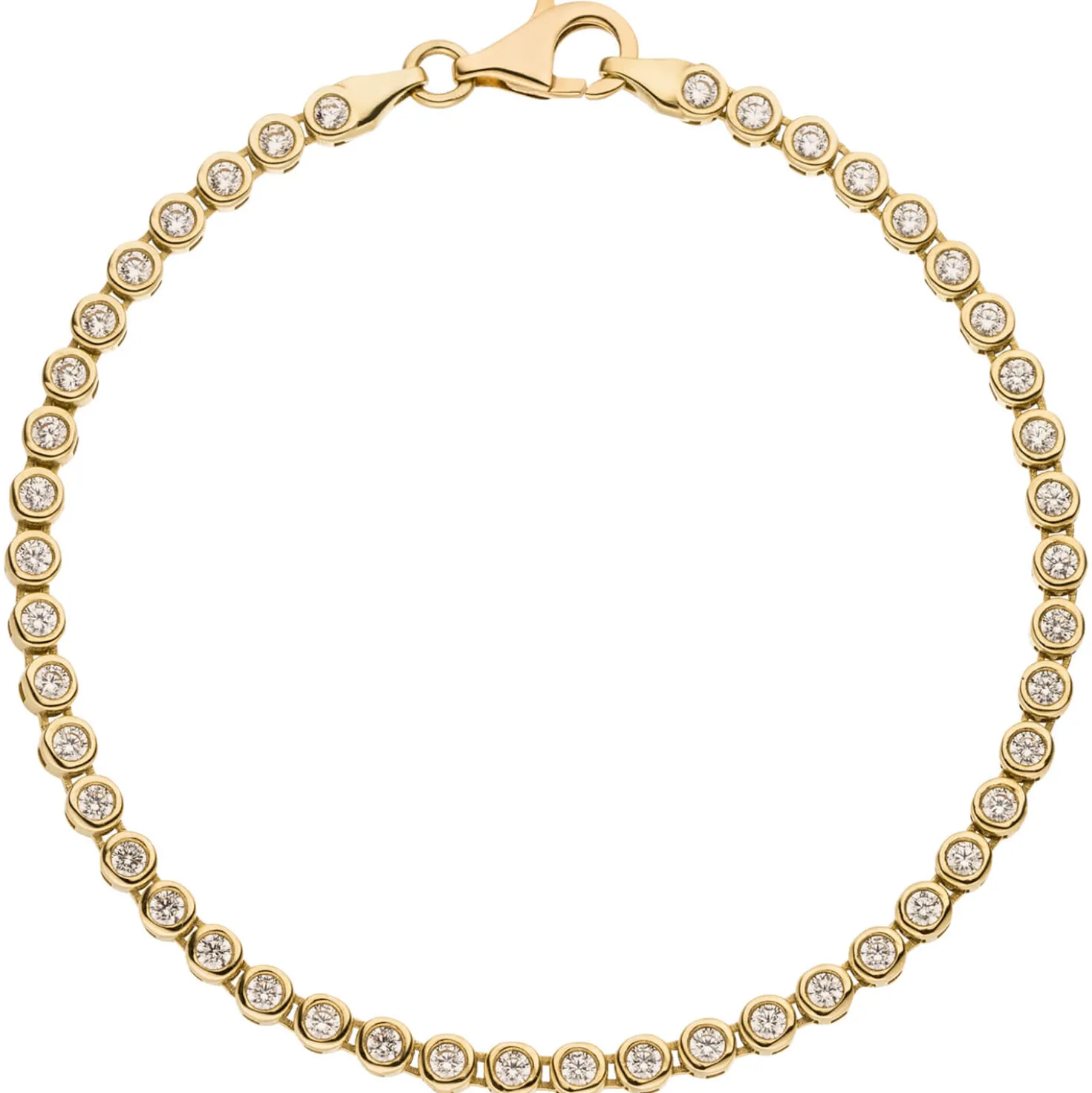 3,6mm Tennisarmband aus 333 Gold Gelbgold mit 45 Zirkonia 19cm Armschmuck