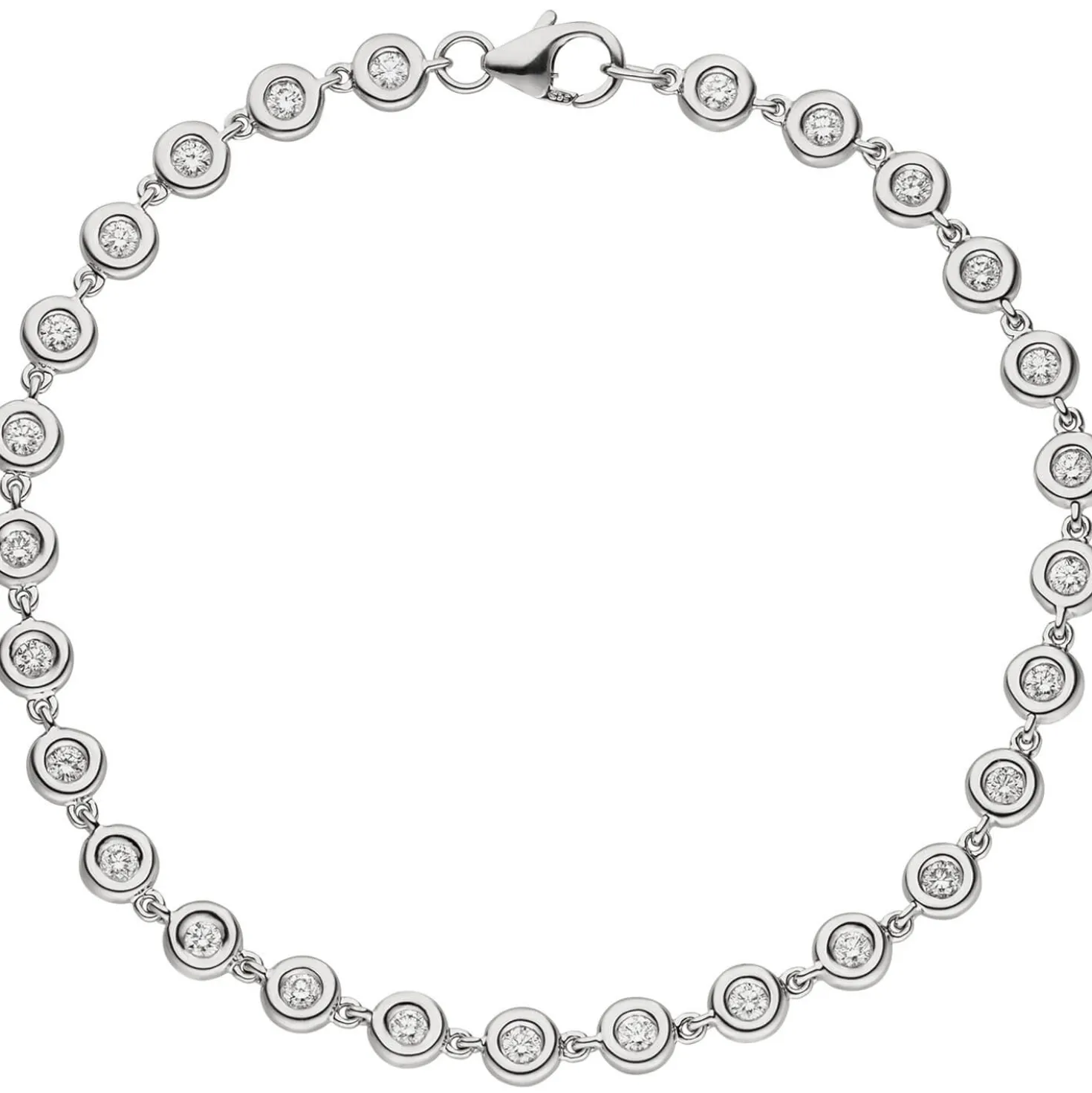 4,5mm Tennisarmband mit 27 Diamanten 0.85Ct 585 Gold Weißgold 18cm