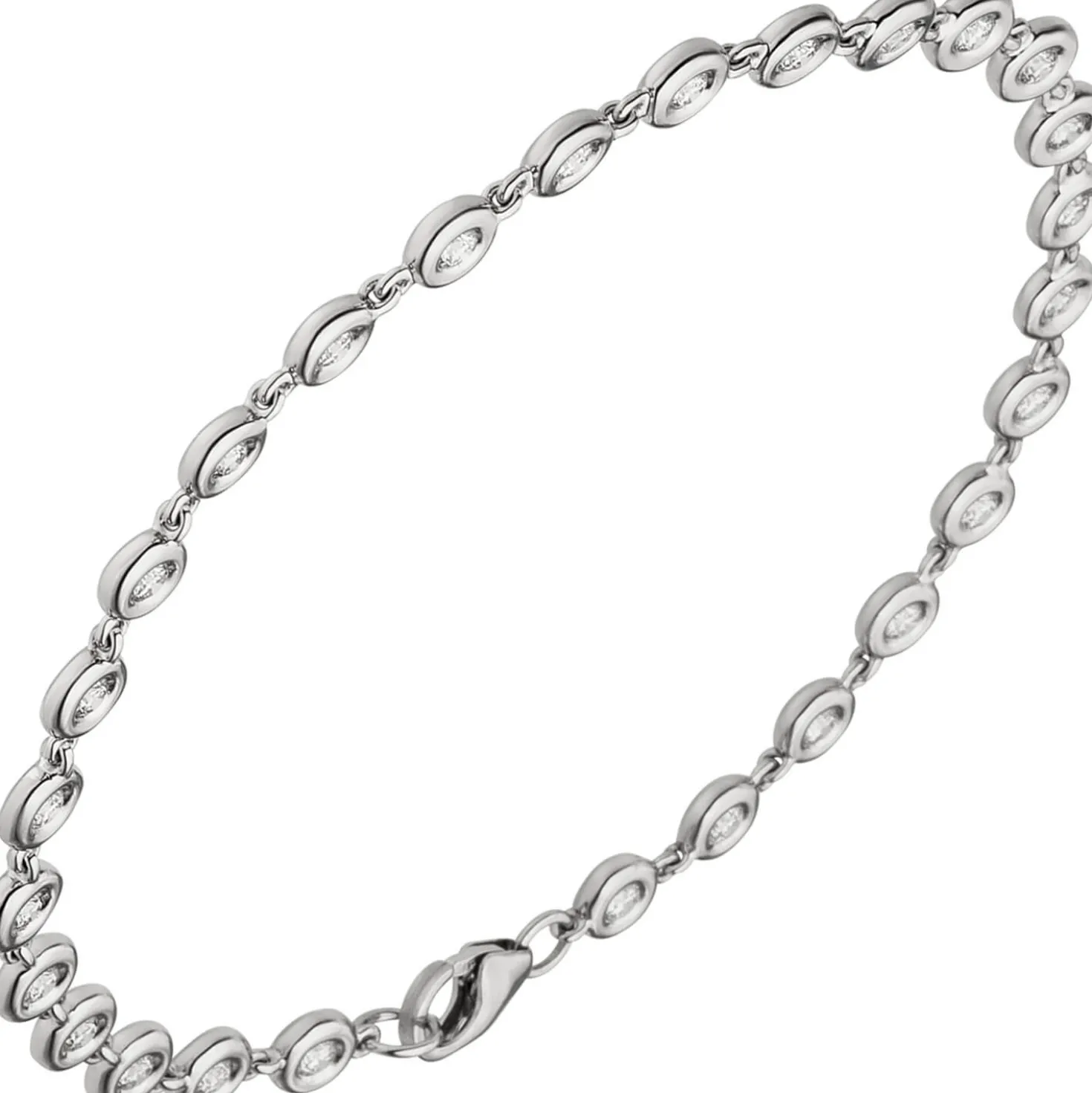 4,5mm Tennisarmband mit 27 Diamanten 0.85Ct 585 Gold Weißgold 18cm