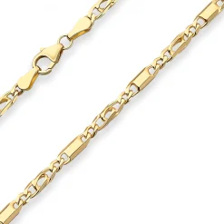 3mm Tigeraugenkette Goldkette Collier Halskette aus 585 Gold Gelbgold 50cm