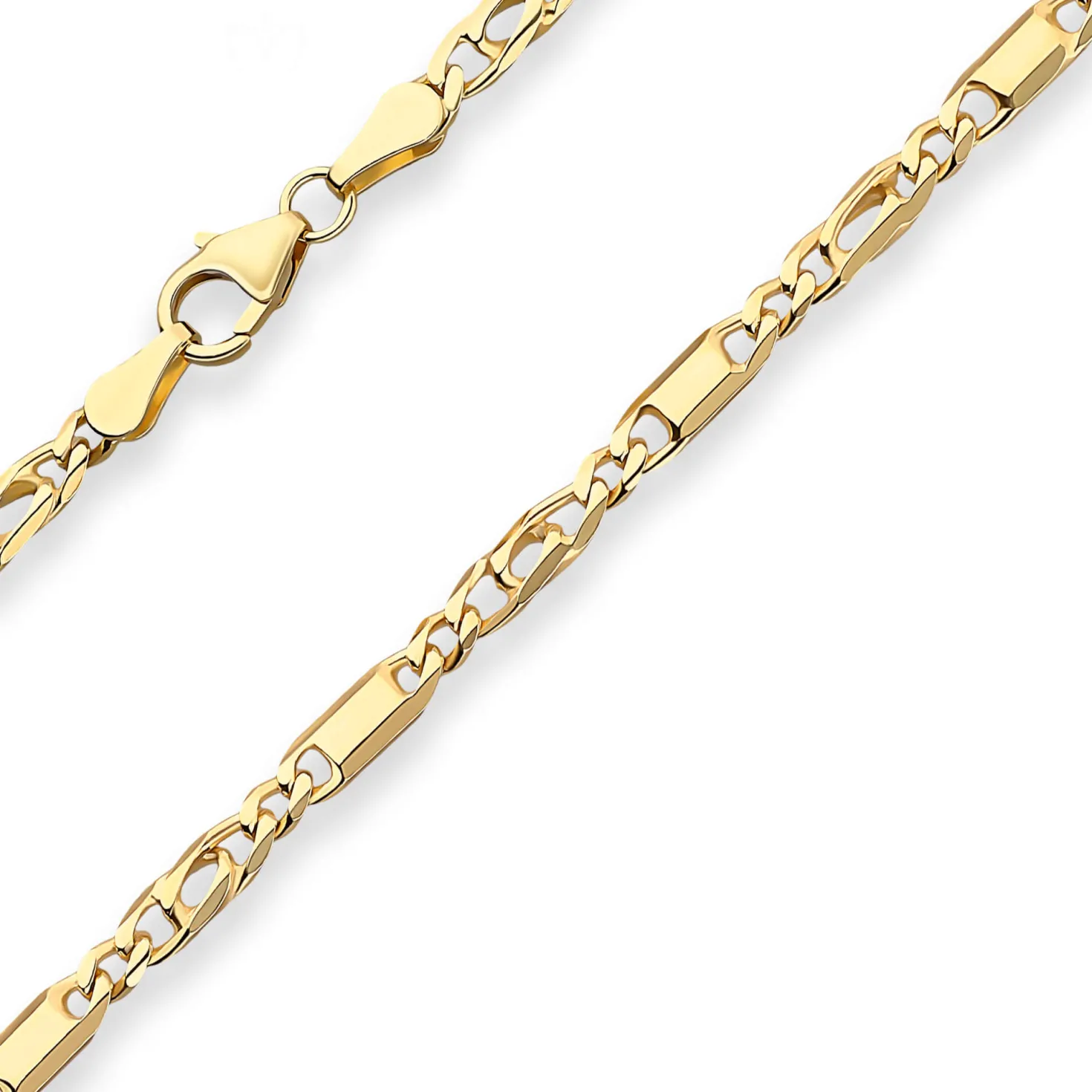 3mm Tigeraugenkette Goldkette Collier Halskette aus 585 Gold Gelbgold 45cm