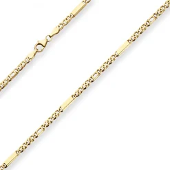 3mm Tigeraugenkette Goldkette Collier Halskette aus 333 Gold Gelbgold 50cm