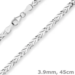 3,9mm Tigeraugenkette Silberkette Collier Halskette aus 925 Silber 45cm