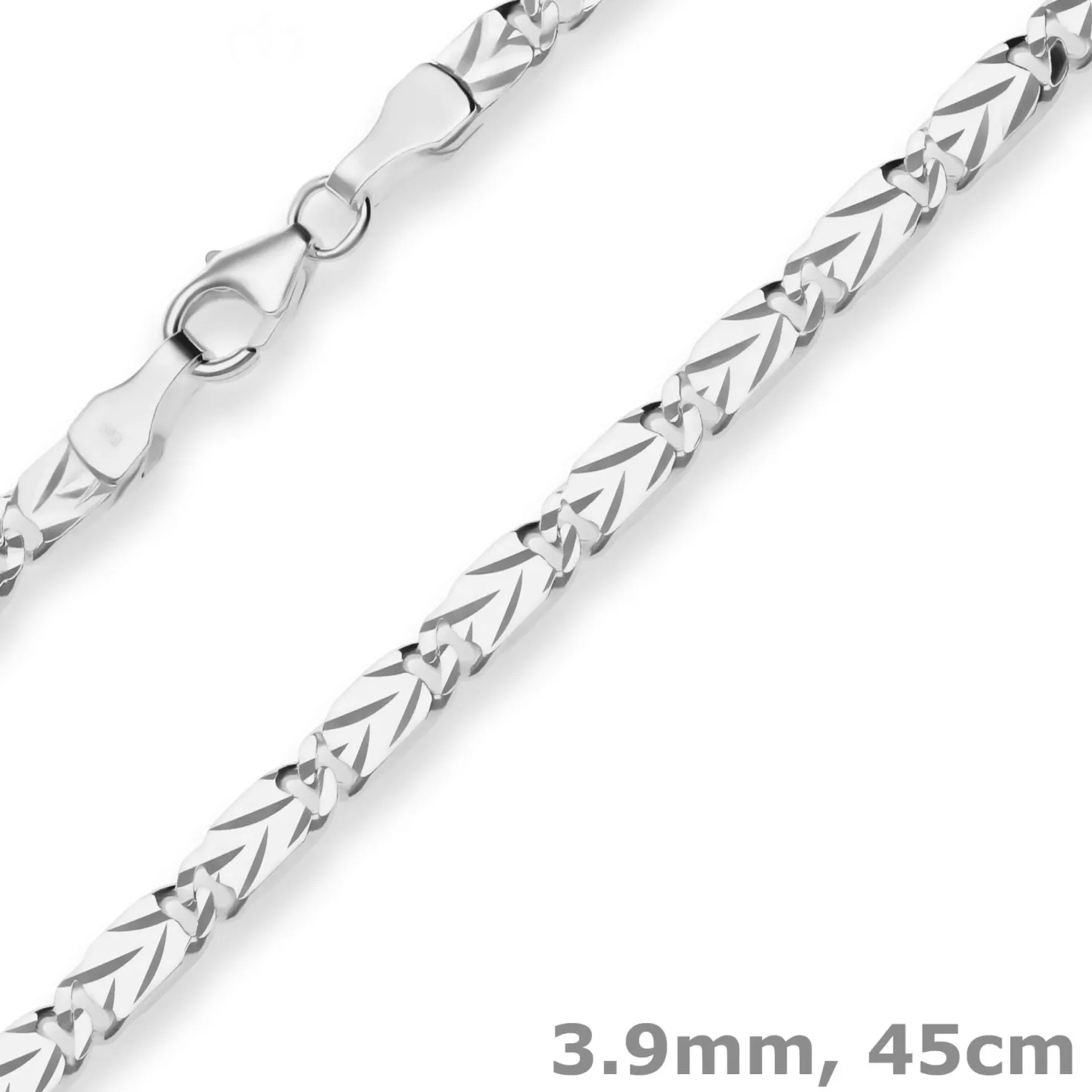 3,9mm Tigeraugenkette Silberkette Collier Halskette aus 925 Silber 45cm