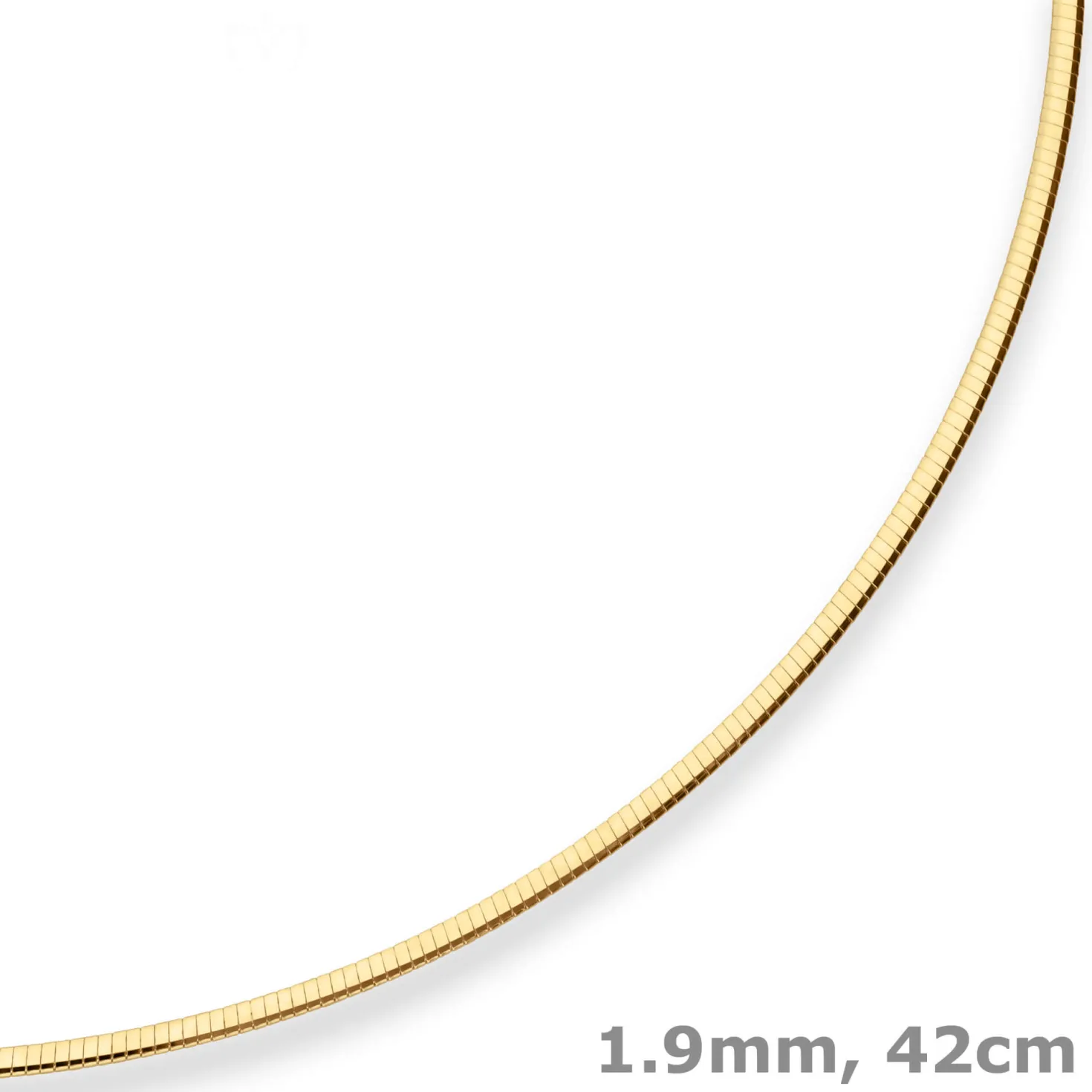 1,9mm Tondakette oval Collier Omegareif Halskette aus 333 Gold Gelbgold 42cm