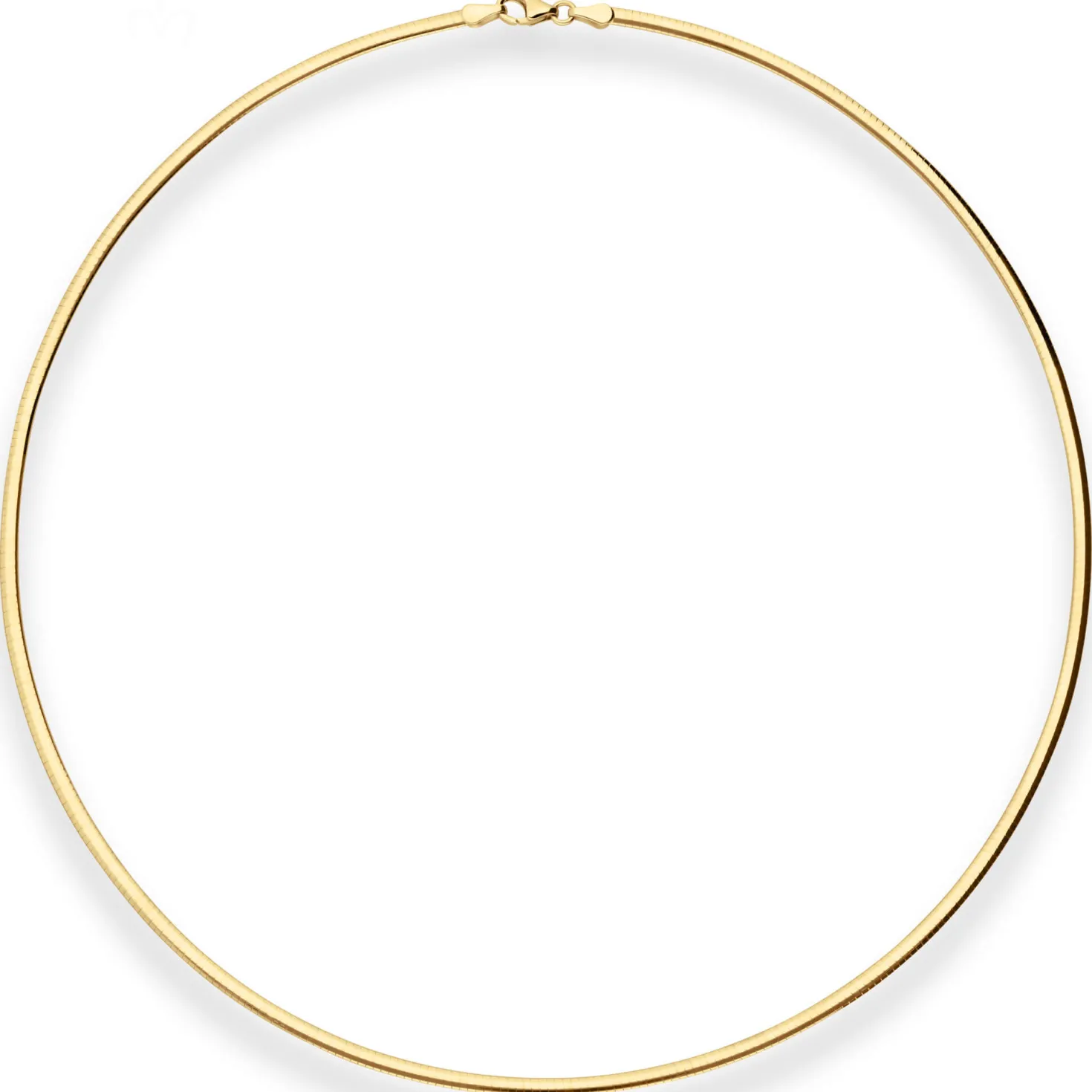 2,4mm Tondakette oval Collier Wendeomega flach aus 585 Gold gelb/weiß 42cm