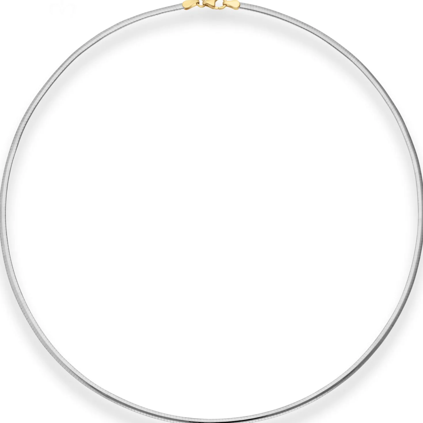 2,4mm Tondakette oval Collier Wendeomega flach aus 585 Gold gelb/weiß 42cm