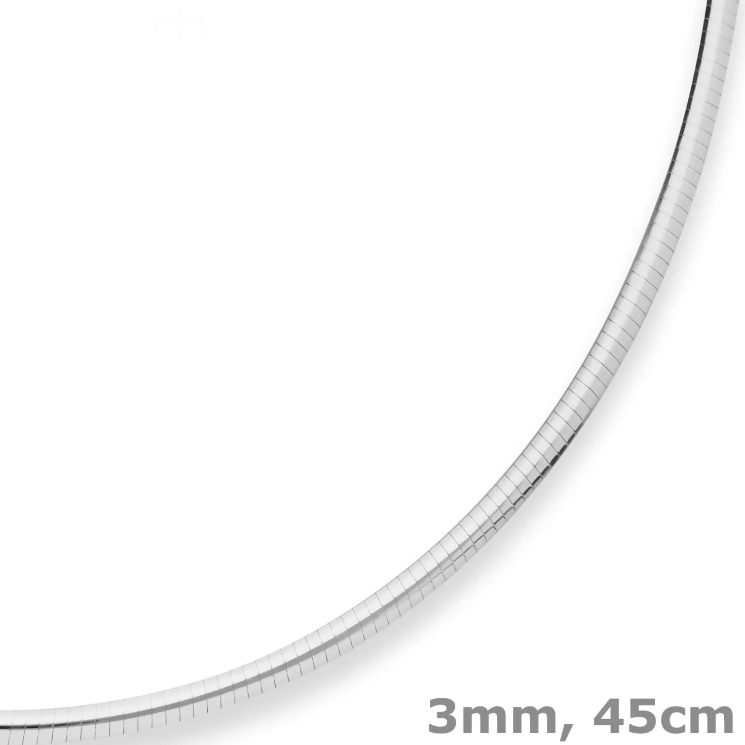 3mm Tondakette oval Silberkette Collier Halskette aus 925 Silber 45cm
