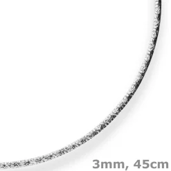 3mm Tondakette oval Silberkette Collier Halskette aus 925 Silber 45cm