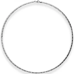 3mm Tondakette oval Silberkette Collier Halskette aus 925 Silber rhodiniert 45cm