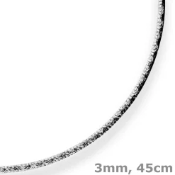 3mm Tondakette oval Silberkette Collier Halskette aus 925 Silber rhodiniert 45cm
