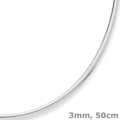 3mm Tondakette oval Silberkette Collier Halskette aus 925 Silber 50cm