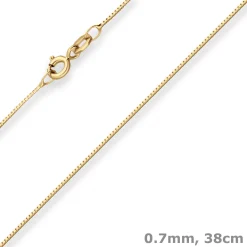 0,7mm Veneziakette Collier Halskette aus 333 Gold Gelbgold 38cm