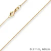 0,7mm Veneziakette Collier Halskette aus 375 Gold Gelbgold 60cm