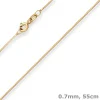 0,7mm Veneziakette Collier Halskette aus 375 Gold Gelbgold 55cm