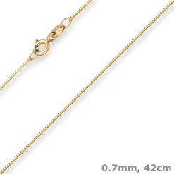 0,7mm Veneziakette Collier Halskette aus 333 Gold Gelbgold 42cm