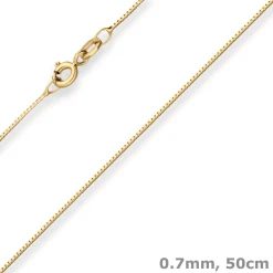 0,7mm Veneziakette Collier Halskette aus 333 Gold Gelbgold 50cm