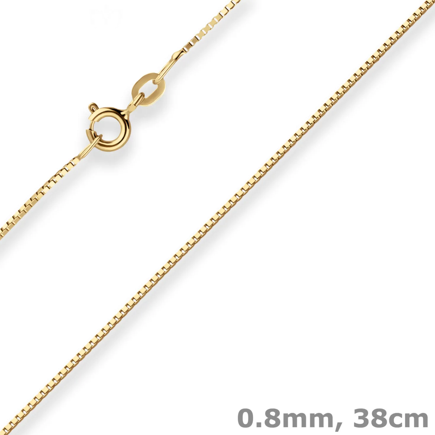0,8mm Veneziakette Collier Halskette aus 585 Gold Gelbgold 38cm mit Zwischenöse