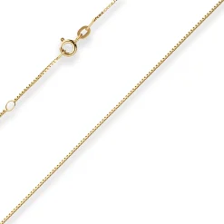 0,8mm Veneziakette Collier Halskette aus 585 Gold Gelbgold 38cm mit Zwischenöse