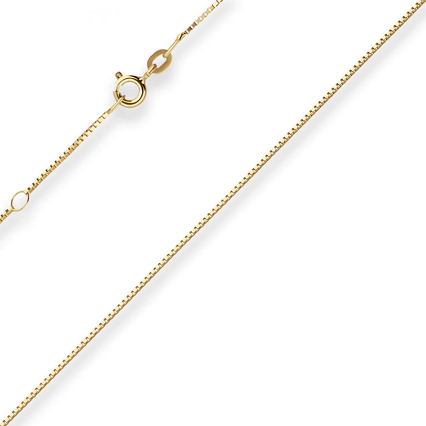0,8mm Veneziakette Collier Halskette aus 585 Gold Gelbgold 45cm mit Zwischenöse