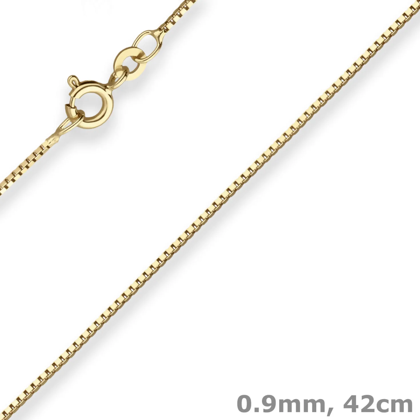 0,9mm Veneziakette Collier Halskette aus 333 Gold Gelbgold 42cm mit Zwischenöse