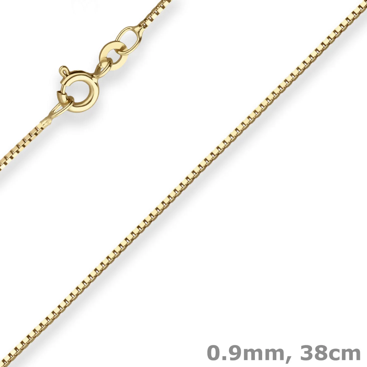 0,9mm Veneziakette Collier Halskette aus 333 Gold Gelbgold 38cm mit Zwischenöse
