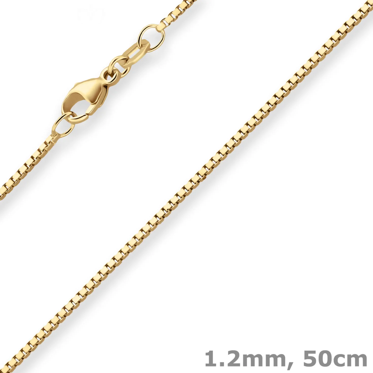 1,2mm Veneziakette Goldkette Collier Halskette aus 750 Gold Gelbgold 50cm