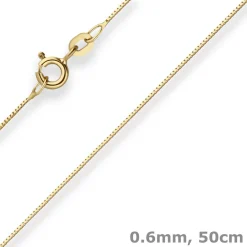 0,6mm Veneziakette Goldkette Collier Halskette aus 585 Gold Gelbgold 50cm