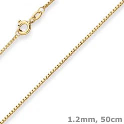 1,2mm Veneziakette Goldkette Collier Halskette aus 333 Gold Gelbgold 50cm