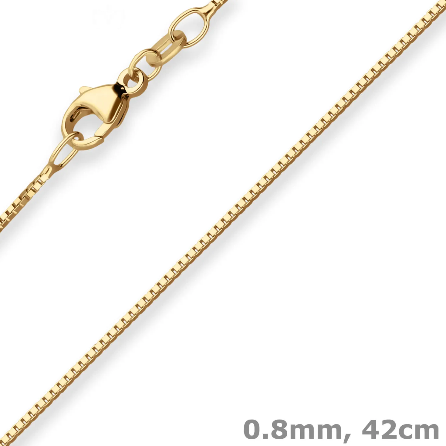 0,8mm Veneziakette Goldkette Collier Halskette aus 585 Gold Gelbgold 42cm