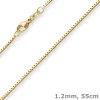 1,2mm Veneziakette Goldkette Collier Halskette aus 750 Gold Gelbgold 55cm