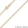 0,9mm Veneziakette Goldkette Collier Halskette aus 375 Gold Gelbgold 50cm
